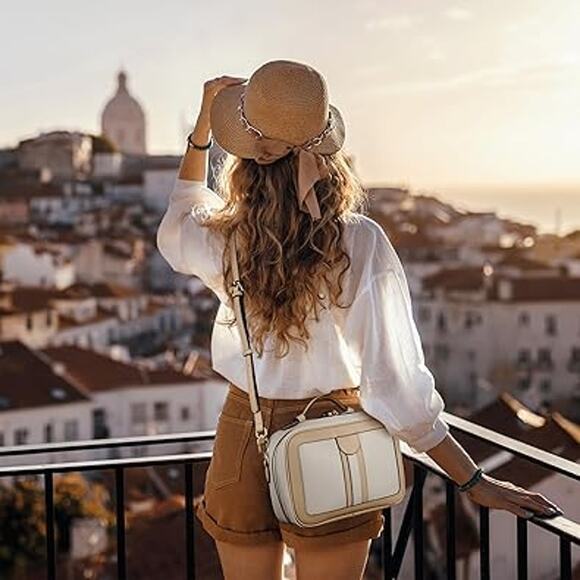 New Joryin Womens Brown Anti Theft RFID Crossbody Travel Bag Purse Case w Flaws - Picture 10 of 10